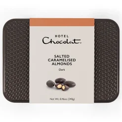 Dark Chocolate Salted Caramelised Almonds Gift Tin