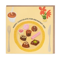 ‘Happy Chocolate For Breakfast Day’ Blank Birthday Card